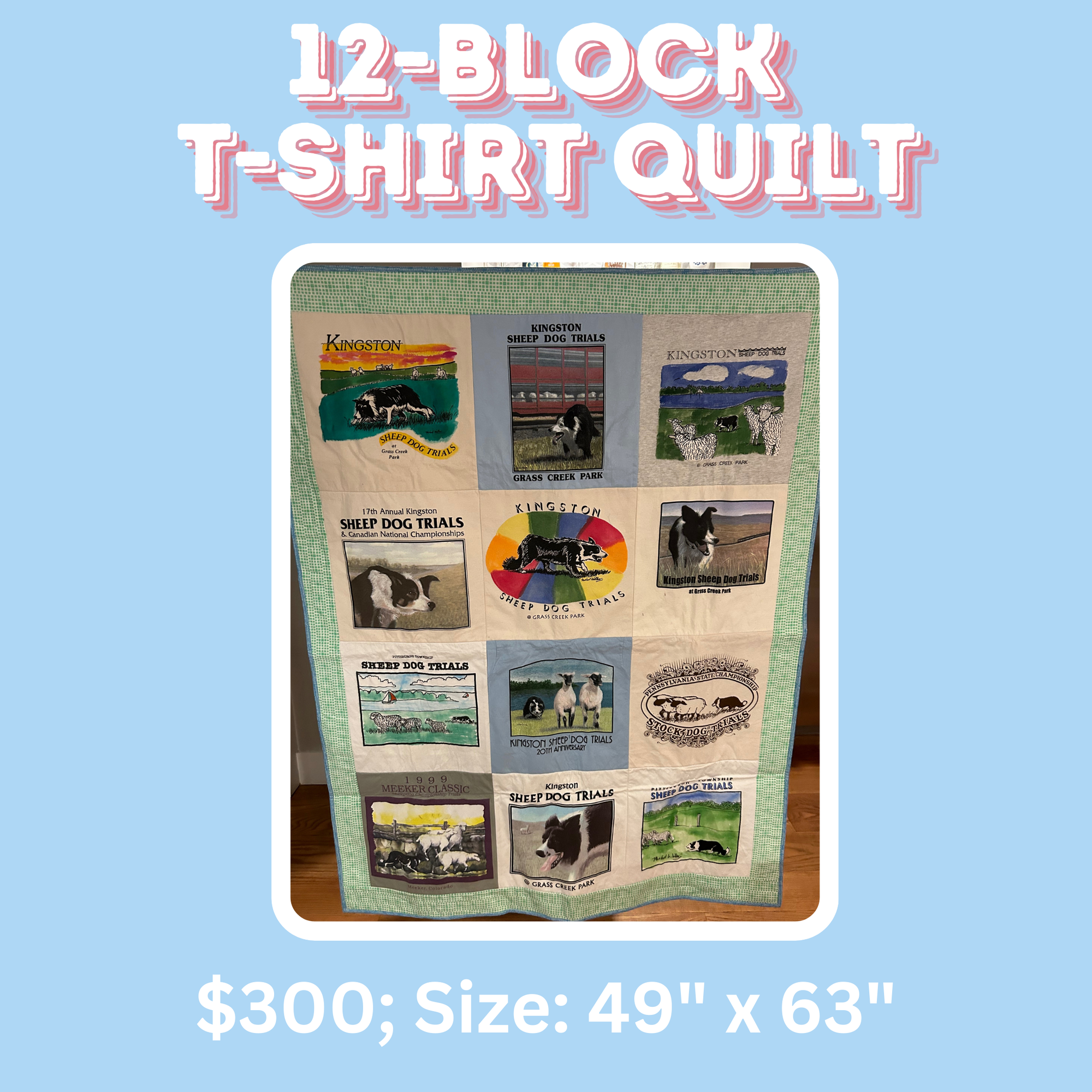 12 Patch T-shirt Memory Quilt