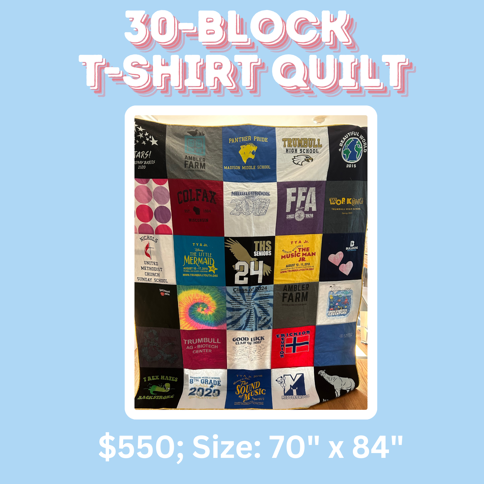 30 Block T-shirt Quilt